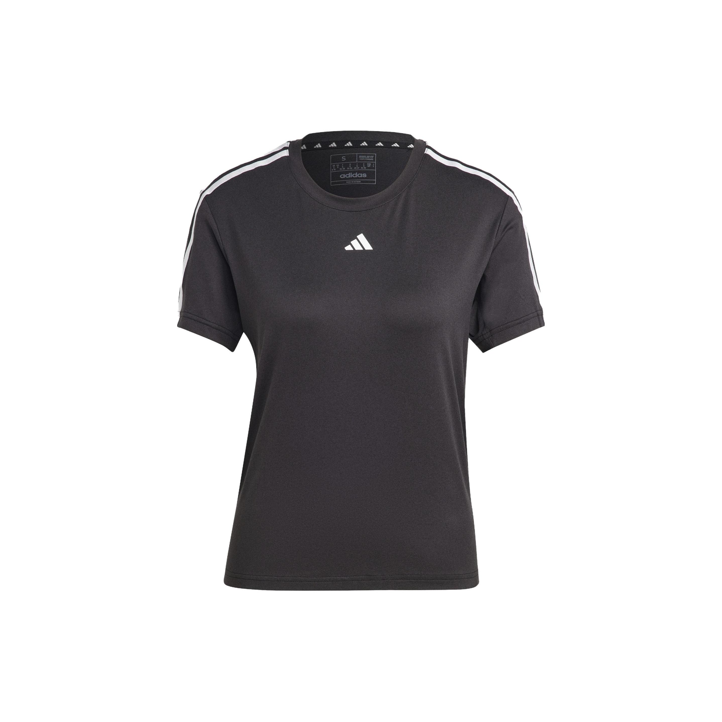 (WMNS) adidas AEROREADY Train Essentials 3-Stripes T-Shirt Asia Sizing Black White Women s IC5039 L
