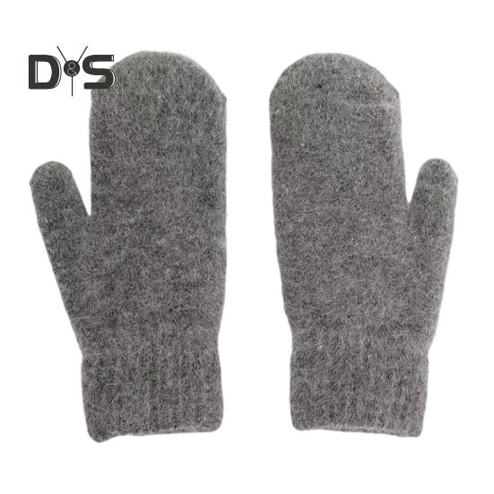 

1 пара зимних перчаток, утолщенные плюшевые вязаные перчатки на пять пальцев, унисекс, нескользящие, для холодной погоды, для вождения, гольфа, катания на лыжах и коньках темно-серого