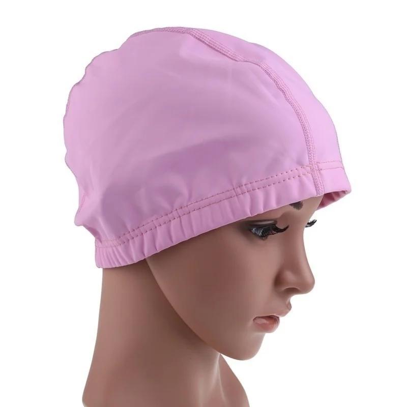 1 Pcs Adult Swimming Cap Elastic Solid Color Unisex Swimming Cap Stretch Waterproof Protect Ear Hat For Swimming Women And Men