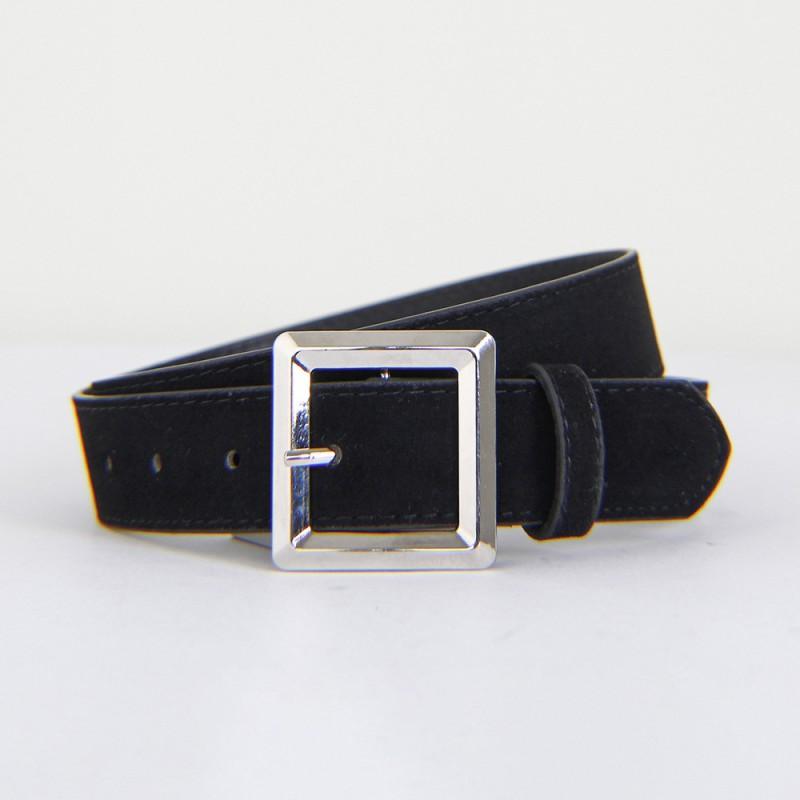 Womens Vintage Suede Brown Belt With Zinc Alloy Buckle 3.2cm Wide Adjustable Skirts Jeans Fashionable Everyday Accessory
