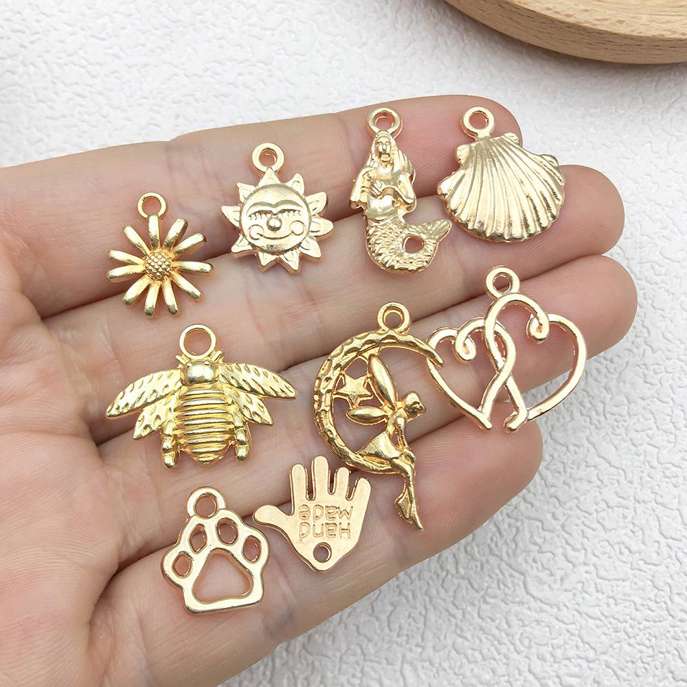 51kc Gold Mermaid Pendant Charm for DIY Jewelry