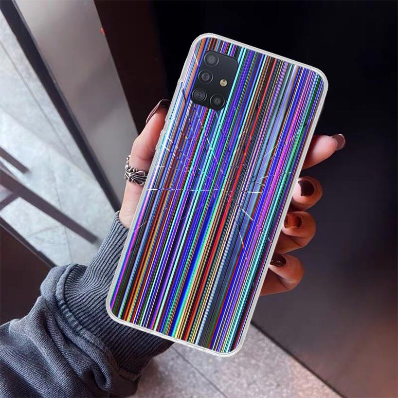 Broken Phone Screen Phone Case For Samsung Galaxy A52 A51 A50S A32 A22 A12 A02S A72 A71 A31 A70 A30S Note 20 Ultra 10 Plus S10 G