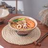 Retro Hand-Painted Floral Ceramic Noodle Bowl - Large Chinese Style Soup/Rice Bowl with Underglaze Color