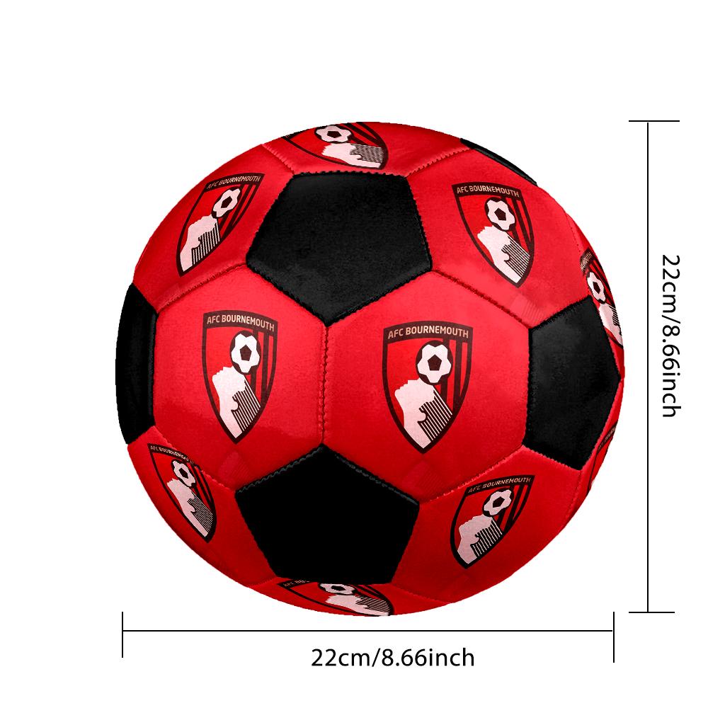 SIZE 5 AFC Bournemouth Soccer Ball Colorful All Ages Machine Stitched PVC Competition Ready Durable High-Bounce