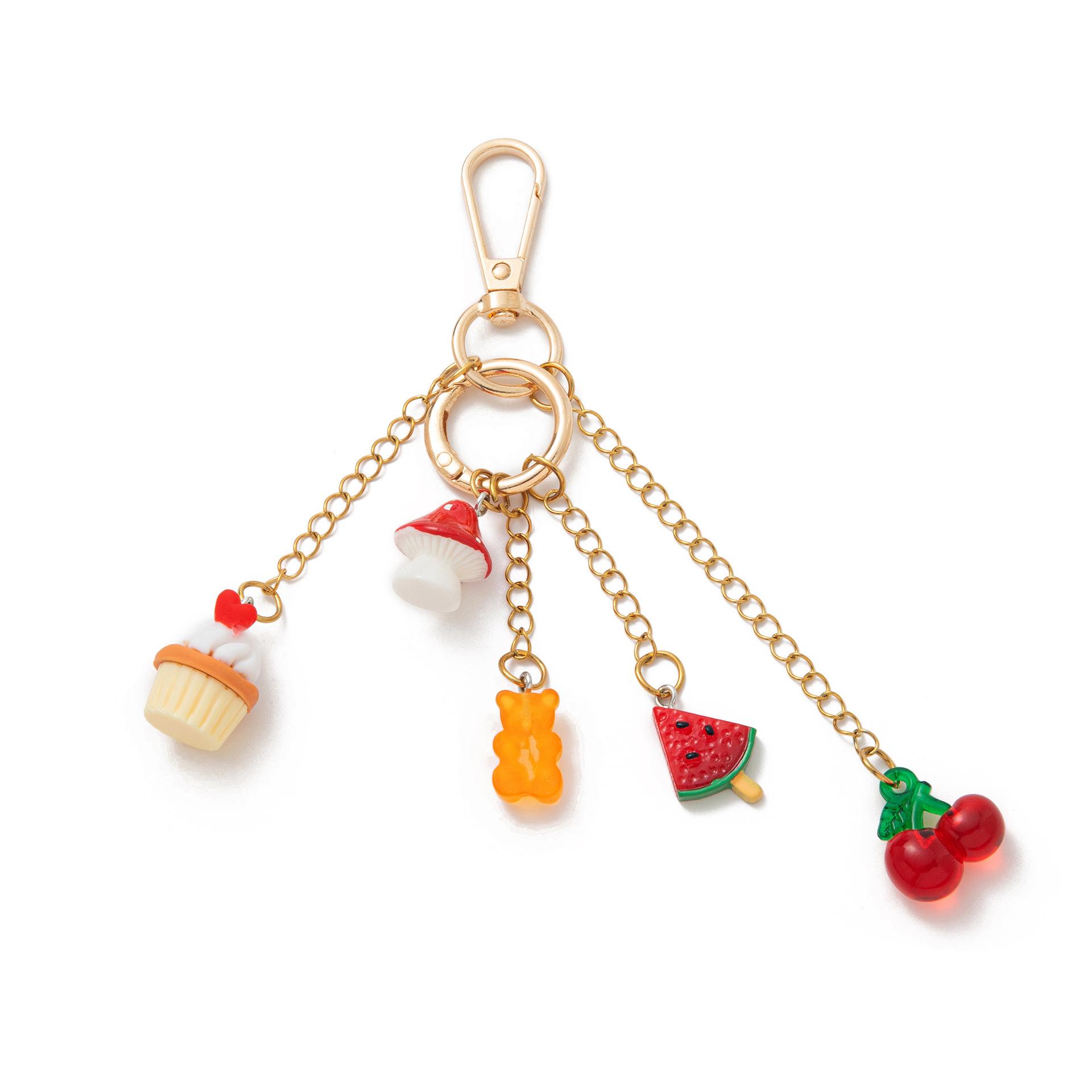 Colorful Acrylic Bag Charm: Ice Cream Stick & Lollipop Shapes Macaron Keychain