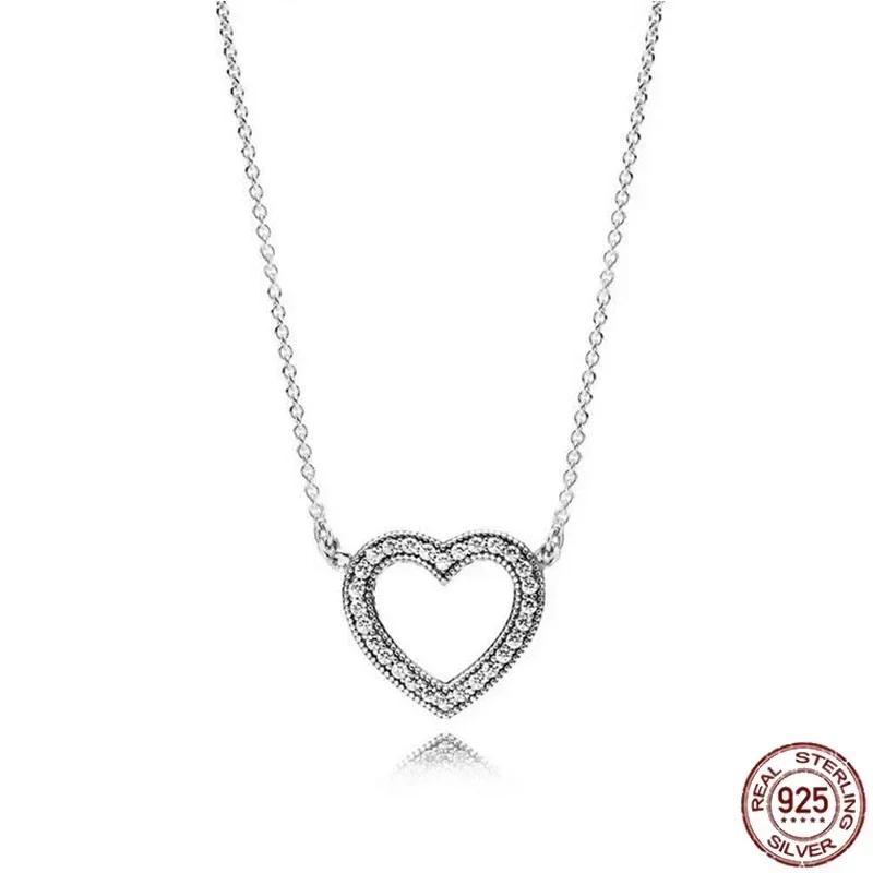 Collana a Cuore in Argento 925 Regalo di Natale Compleanno per Donne Gioielli Rotondi Lucidi Raffinati Fascino Classico Sorpresa