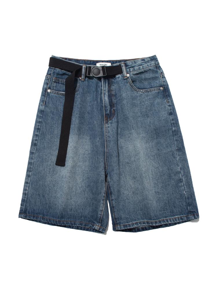 

Y2K широкие брюки винтажные джинсы женские американские уличные повседневные потертые брюки корейская мода оверсайз летние джинсовые шорты 3XL синий