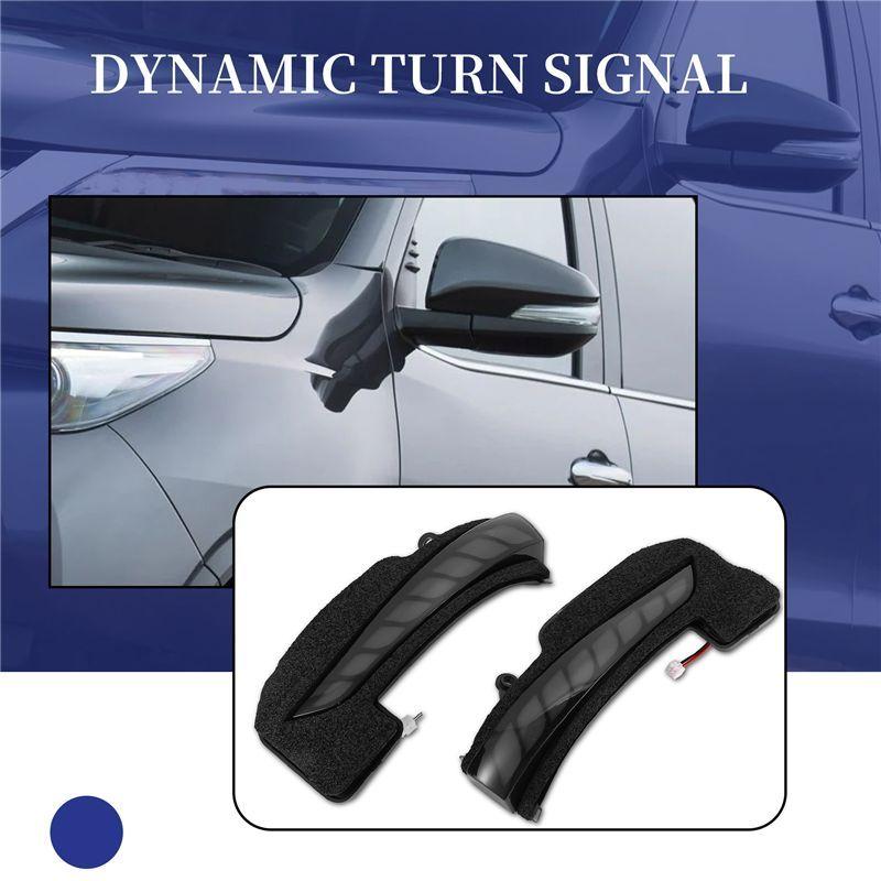 Powerful LED Dynamic Turn Signal Side Rearview Mirror Indicator Blinker Light For Toyota Fortuner Hilux Innova 2016+