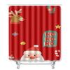 Christmas Bathroom Shower Curtain Four-Piece Combination Floor Mat Bathroom Water Absorbent Non-Slip Door Mat Bedroom Carpet
