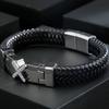 Wholesale Genuine Leather Man Bracelet  Armband Heren with Magnet Clasp Button Elegant Bracelet for Men Logo Name Engraveable