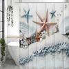 YXBeach Starfish Shell Shower Curtain, Bathroom Decorative Shower Curtain, Waterproof Shower Curtain with Hooks