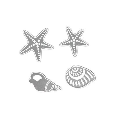 4pcs DIY Metal Cutting Dies Sea Star Conch Seashell Scrapbooking Craft for Card Making and Paper Crafts.