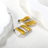 Niche New Splicing Stripe Earrings INS Stainless Steel Irregular Geometric High-End Creative Stud Earrings for Girls Jewelry