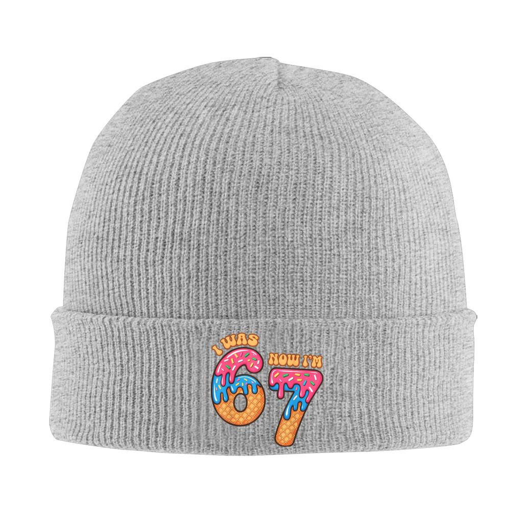 Men Women Unisex 7 Year Old Birthday I Was 6 Now Im 7 67 Meme Beanie Hats Casual Knit Hat Spring Outdoor Caps Soft Bonnet Hats