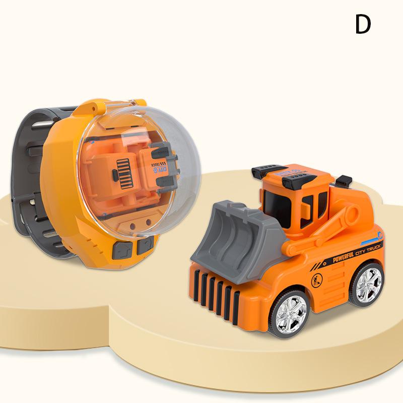 Mini 2.4G Remote Control Watch Small Car Engineering Vehicle Excavator Boy Charging Model Car Bulldozer Mixer Children's Gift