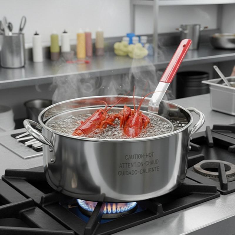 Deep-Frying Pot and Basket Set with Food-Grade 201 Steel Construction, Pot Lid, and Easy-Cleaning Design for Outdoor Meals and Group Parties