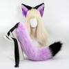 Mehrfarbiges Kunstfuchs-Ohren- und Schwanz-Cosplay-Set