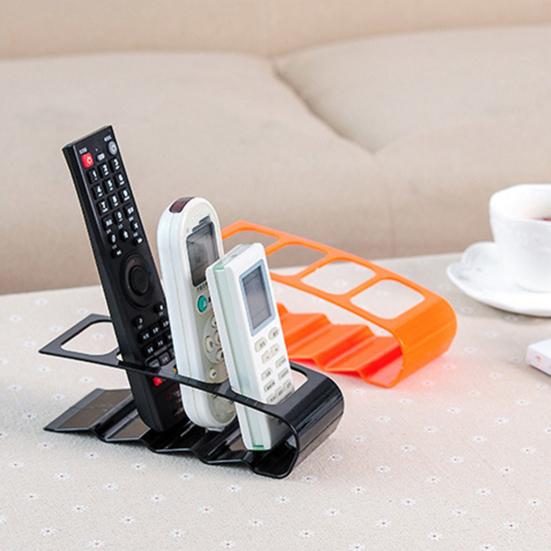 Remote Control Slots Heavy Duty Plastic Anti-slip Storage Rack with 4 Multi-purpose TV Air Remote Holder