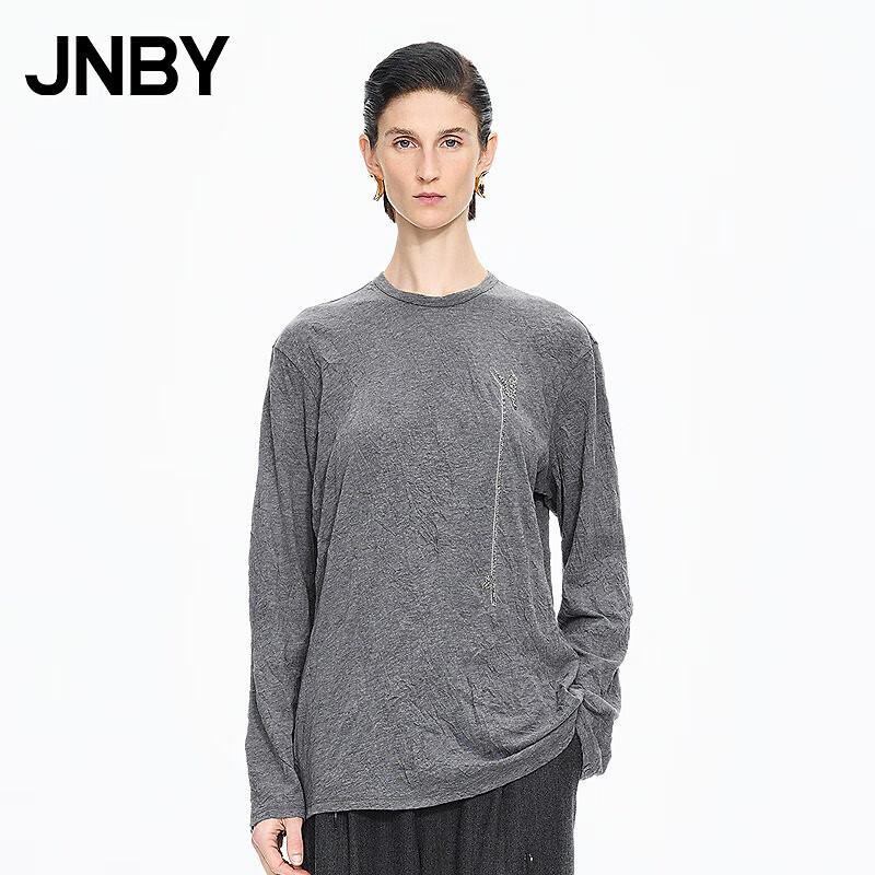 JNBY 2025 Winter Loose Round Neck Long Sleeve T-Shirt