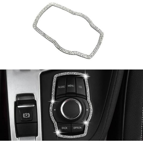 MICROCK Bling Engine Start Stop Ignition Button Cover for BMW 2 3 3GT 4 5 6 7 X1 X2 X3 X4 X5 X6 X6M M2 M3 M4 M5 M6 Series, Rhinestone Crystal