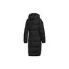 Adidas Solid Color Zip Hooded Long Cotton Coat Women Outerwear Black CY8647