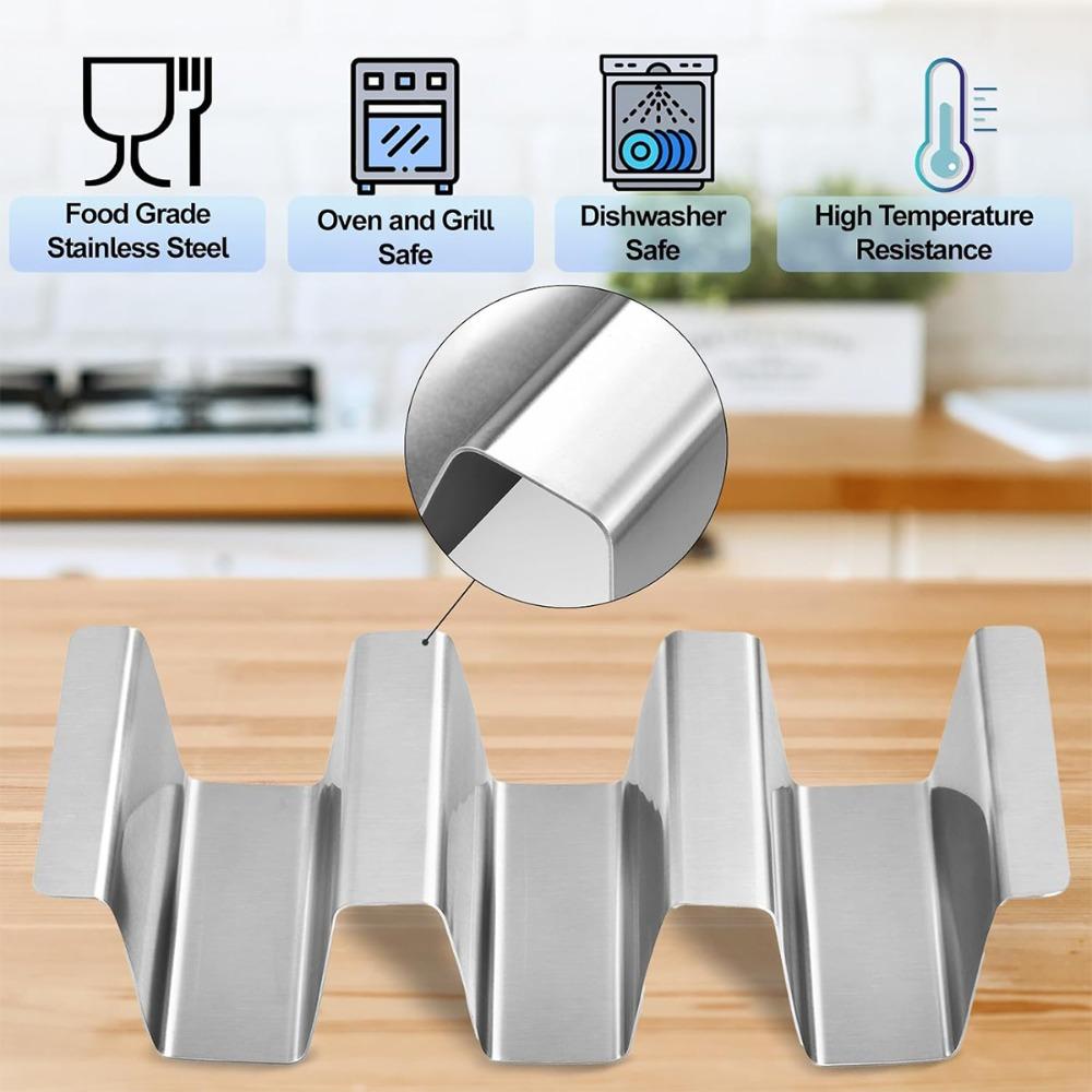 U Shape Taco Holder Stand Stainless Steel Tortilla Stand Taco Rack Tray  Restaurant