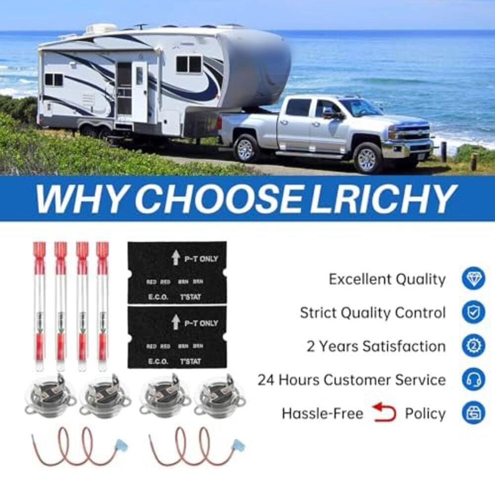 16A 125V Thermal Circuit Breaker And ECO Thermostat Kit For Atwood 91447 And 93866 Motorhomes Water Heaters