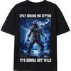 Stay Behind Me Kitten Embarrassment Werewolf Embarrassment Wolf T-Shirt Graphic Short Sleeve Men's T-shirts for Summer Unisex