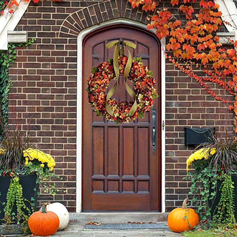 Autumn Artificial Wreath Silk Flower Material Thanksgiving Decorations Exquisite Fall Decorations Home Decoration 30cm