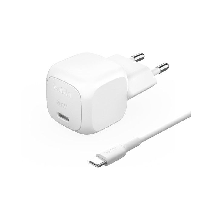 Belkin Caricabatteria Da Parete USB-C 20W Compatto Ricarica Rapida Bianco