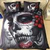 3 PCS Bedding Set Twin/queen/king Size Beauty Skull Pattern Bedclothes Duvet Cover Set Included Comf