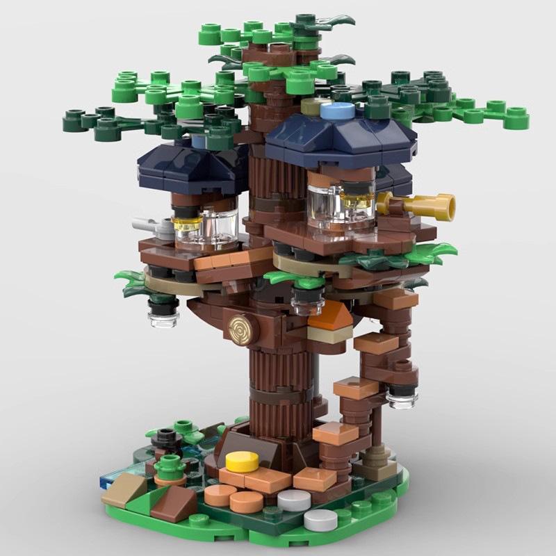 Compatible Building Blocks MOC-126557 Mini Tree House Classic Winter Kids Assembly Toy Construction Gift