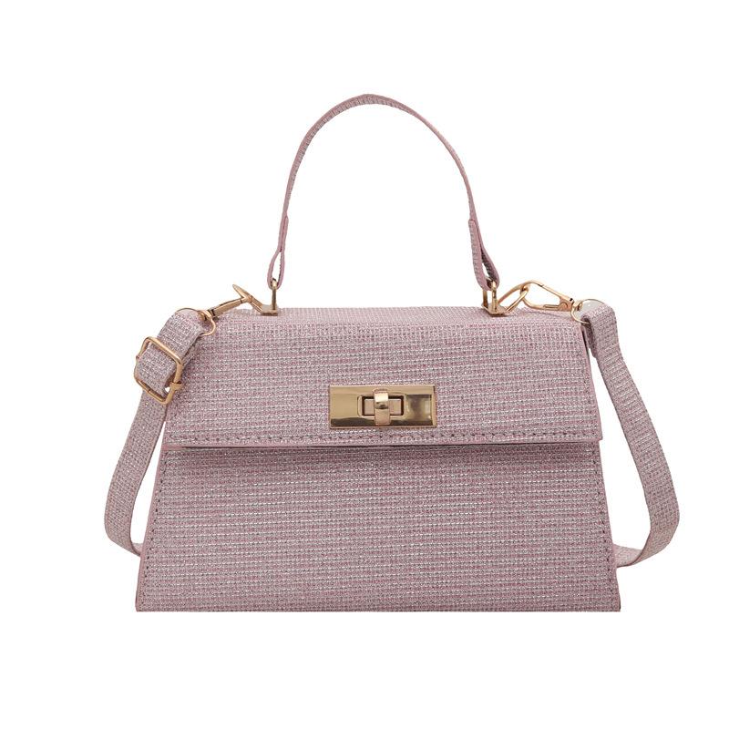 

Женская винтажная маленькая квадратная сумка-тоут - Многосекционная мягкая и прочная модная сумка через плечо и кроссбоди для повседневного шикарного стиля розовый