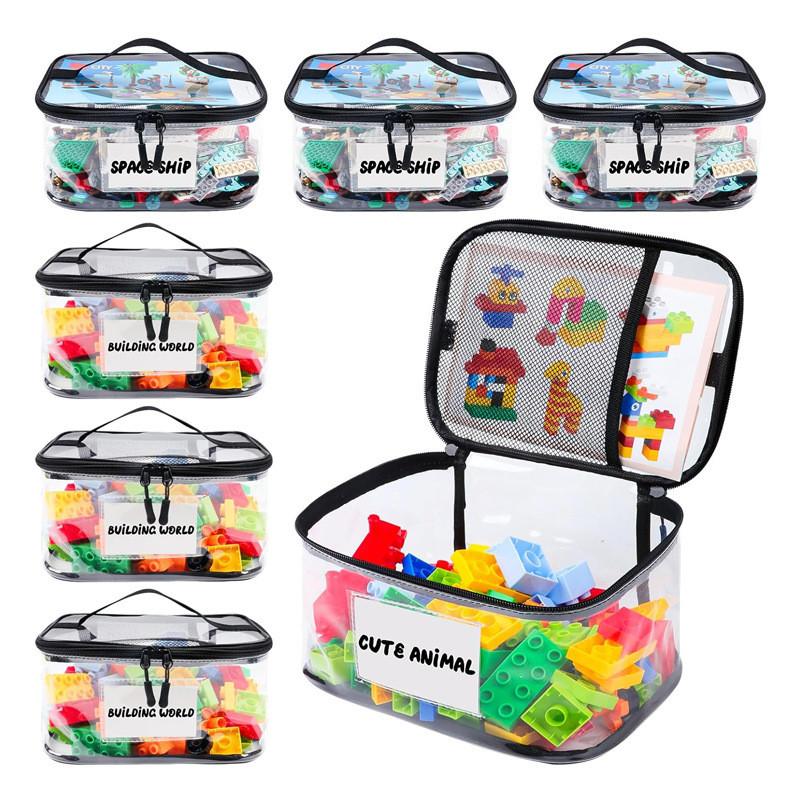 Storage Bag Large Capacity Kids Toy Organizer With Clear Pvc For Home Playroom