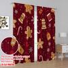 2pcs,2D Plane Printing Curtains Christmas Cookies Snowflakes Candy (4) Polyester (without Rod) Decorations For Home for Room,