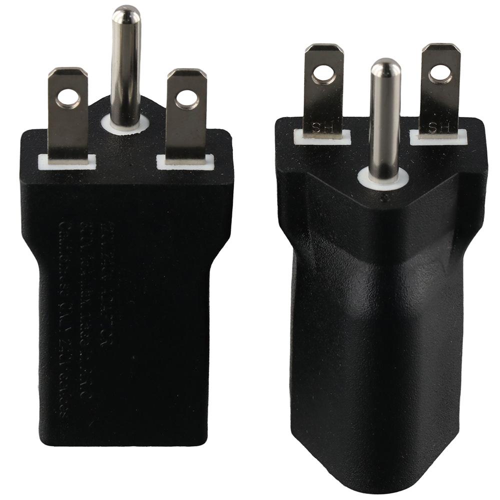 2pcs Black 6-15P To 5-15R American  Plug Adapter Nema 6-15R American  Gauge Adapter  Electrician