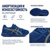 Asics Gel-Contend 4 Comfortable Fabric Synthetic Leather Low-Top Casual Running Shoes Men Sneaker Blue Gold T8D4Q-401