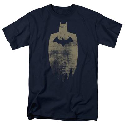 T-shirt da uomo Batman Silhouette Dorata Blu Navy