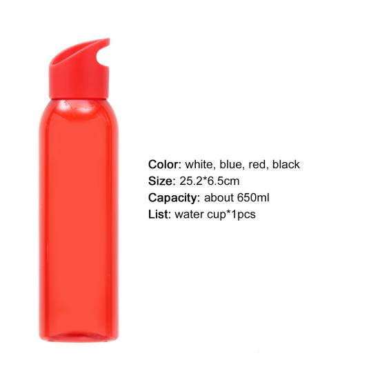 650ml Drinking Jug Anti-deform Long Lifespan PS Outdoor Sports Water Bottle for Travel