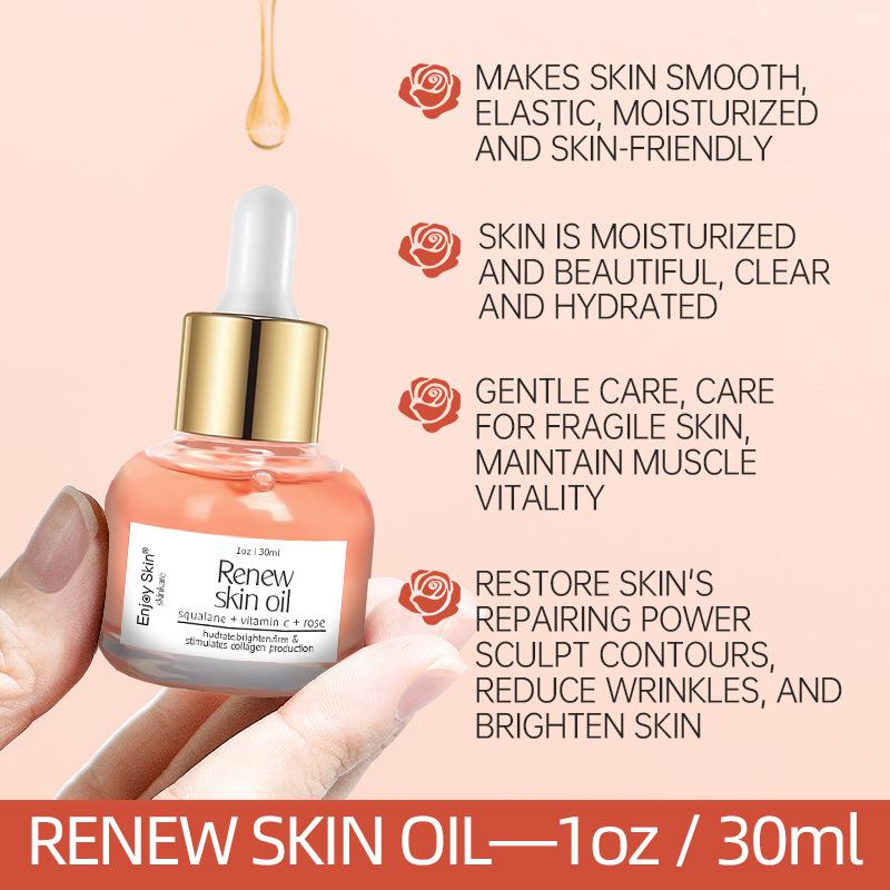 Rose Face Serum Oil for Dry Skin, Hydrating Glow, Anti-Wrinkle, Nourishing Facial Oil