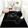 Cute Black Cat Print Carpet for Living Room Bedroom Bedside Sofa Floor Mat Modern Home Decor Aisle Corridor Area Rug