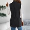 Women's Fashionable Solid Color Sleeveless Lapel Button Vest Jacket