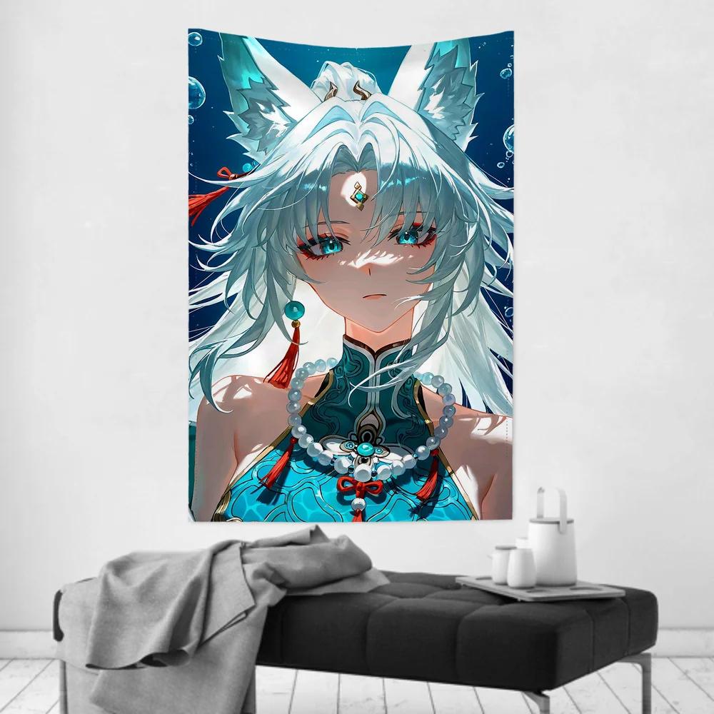 Feixiao Anime Game Honkai Star Rail Tapestry Room Decor Wall Cloth Party Hanging Background Room Decor Baby Room