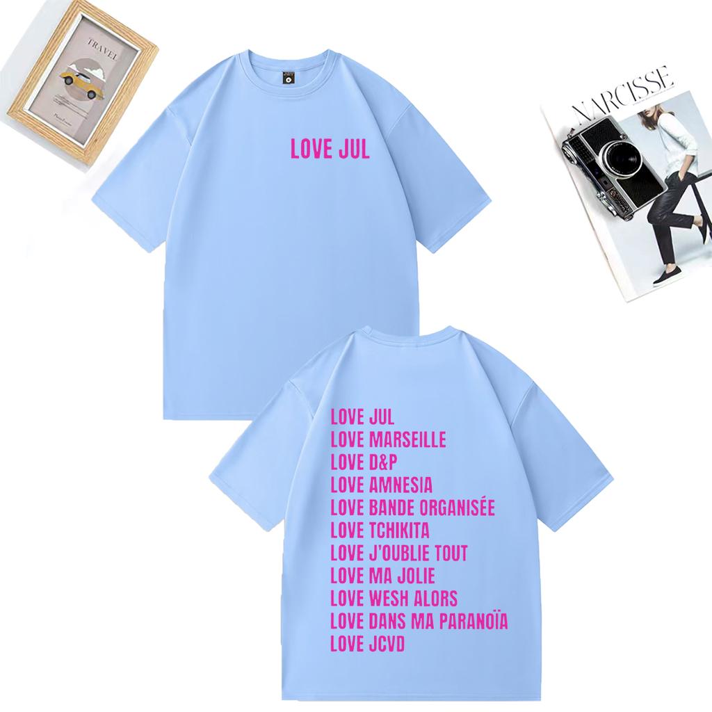 Love Jul TShirt Marseille Rap Fan Gift Unisex WOMEN Street Hip Hop Fashion Oversized TShirts Vintage Cotton Short Sleeve Clothes