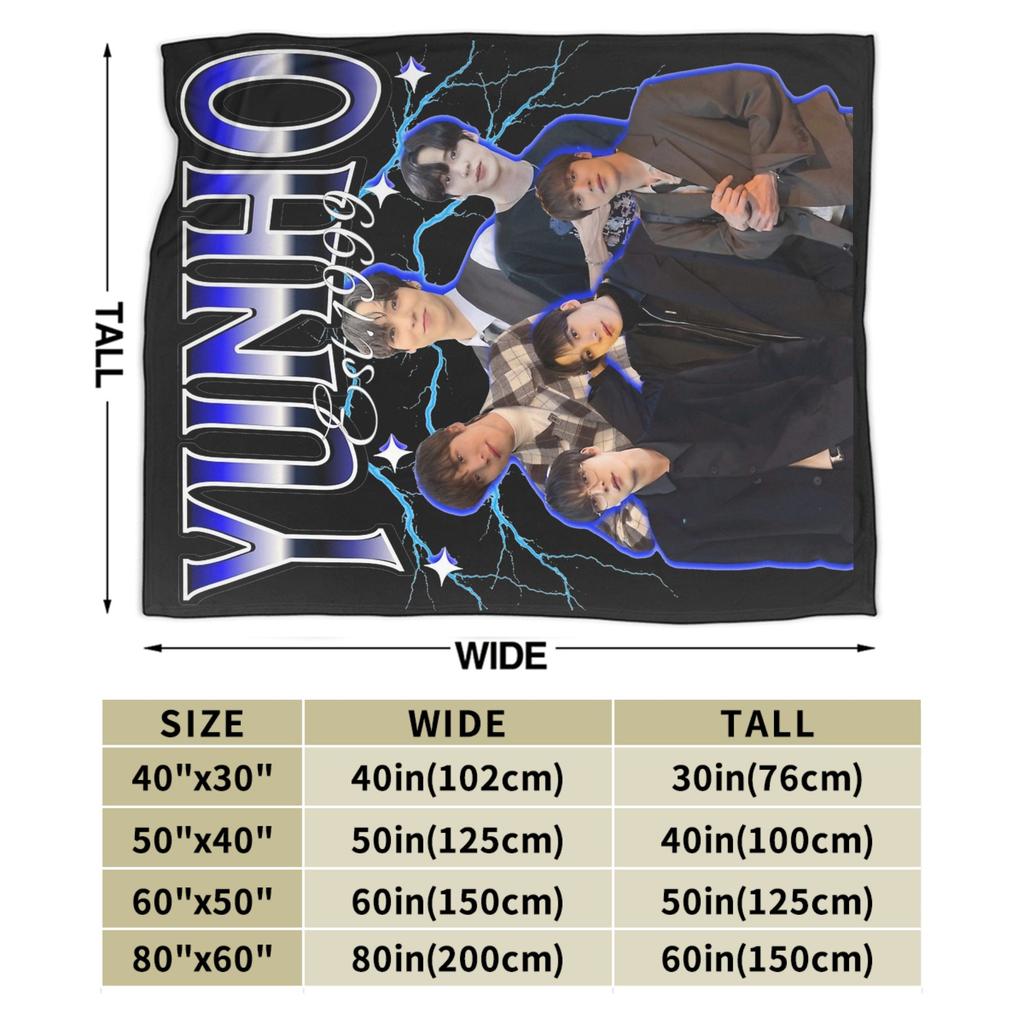 Yunho 90s Ateez Kpop Band Blankets Flannel Spring/Autumn   Multifunction Lightweight Throw Blanket for Sofa Bedroom Rug Piece