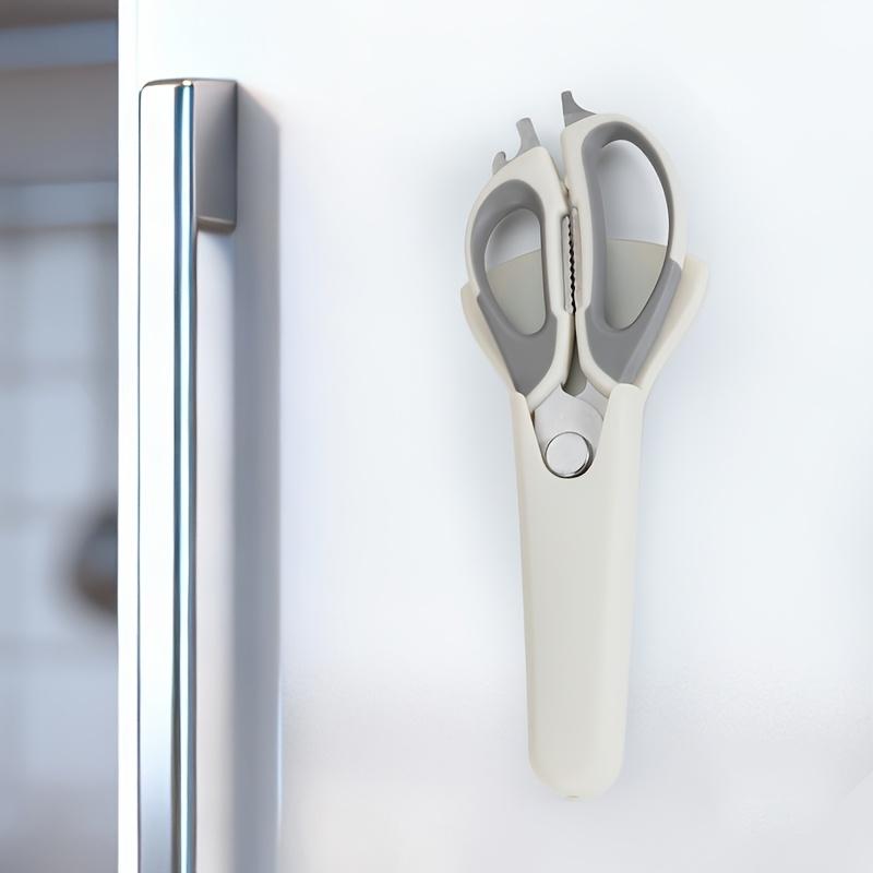 Multi-functional Kitchen Shears with Magnetic Holder - Sticks To Fridge Surfaces, Ultra-Sharp Stainless Steel Poultry Scissors for Cutting Chicken