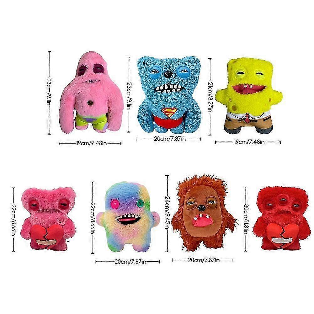 25-26 Fuggler Zahn Hässliches Monster Plüschtier Niedlich Gruselig Plüschtier Lustig Einzigartig Stoffpuppe Geschenk für Kinder & Sammler