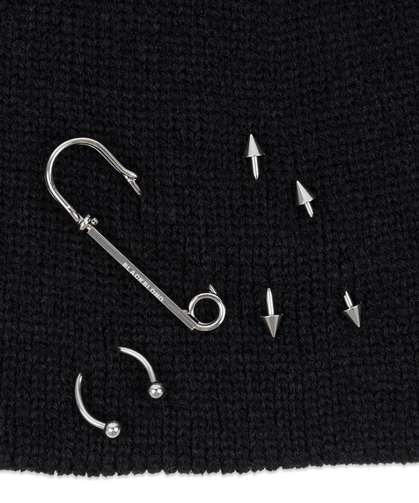 BLACKBLOND Vividi Embroidered Logo Piercing Beanie (Black)