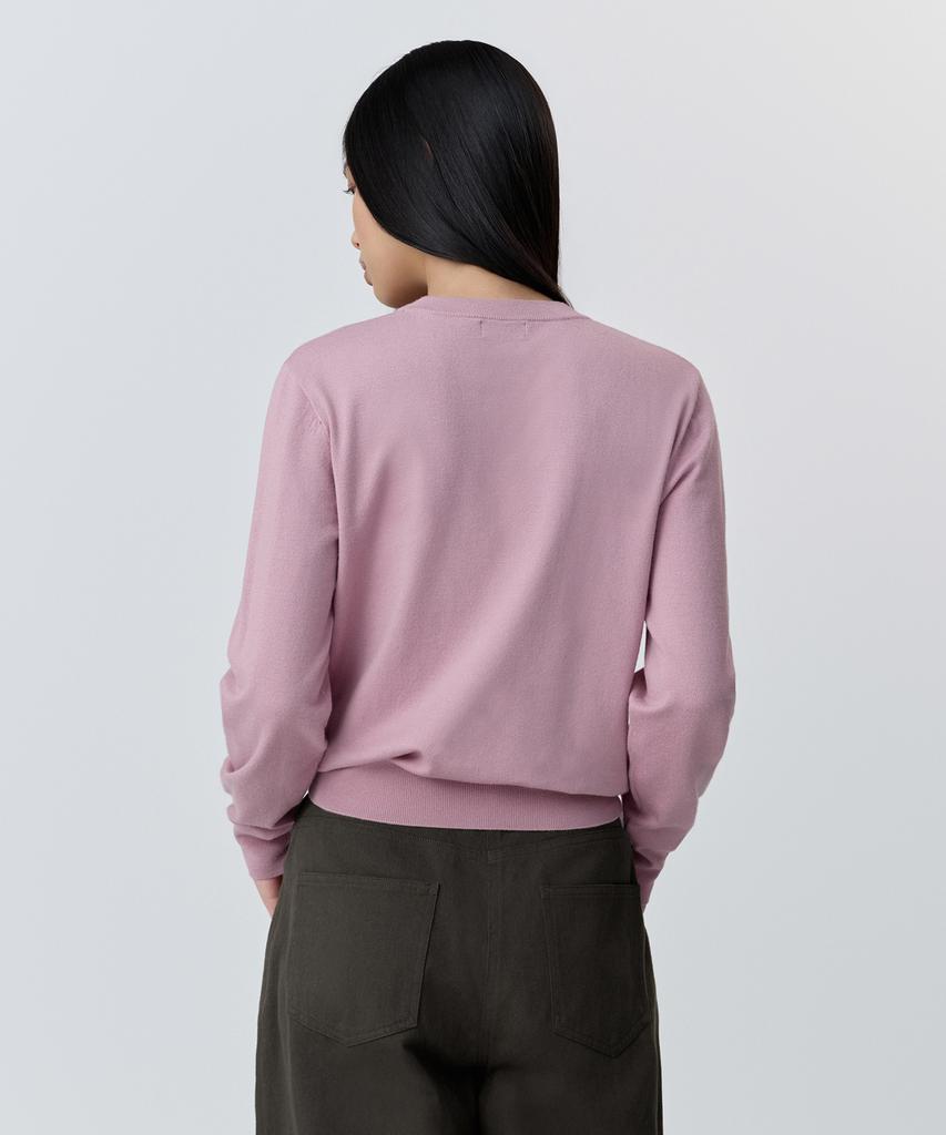 MUSINSA STANDARD WOMAN Women'S Essential Round Neck Knit [Smoke Pink]