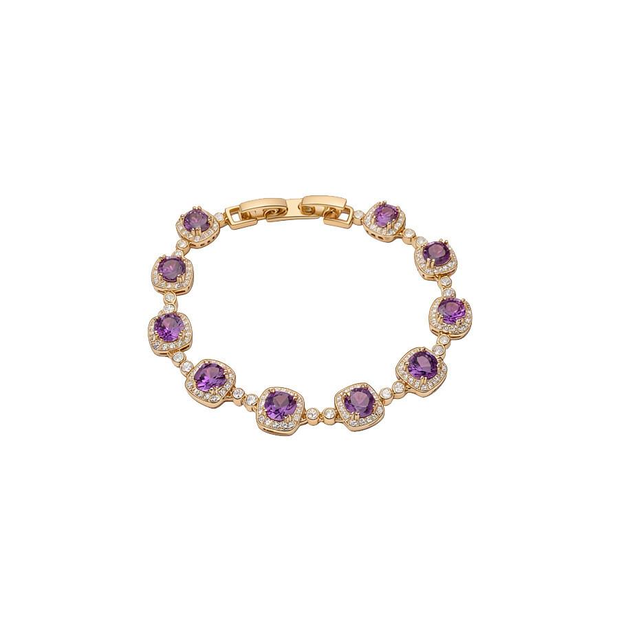 Geometric Square Pendant Bracelet With 18k Gold Plating And Zircon For Womens Fashion Accessory